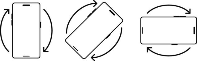 mobile rotation icon set. Device rotate symbol collection. Rotate smartphone icons. Turn your phone vector