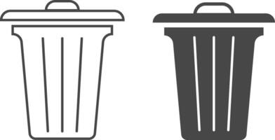 Delete icon set. trash signs. Basket or remove symbol. recycle bin icons vector