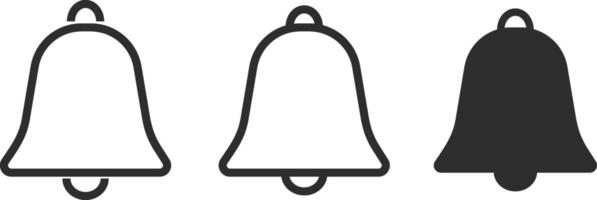 Bell notification icon set. mute signs. turn on icons. Reminder signal vector