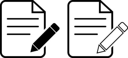Edit icon set. text symbol. Pencil sign. editing text file document vector