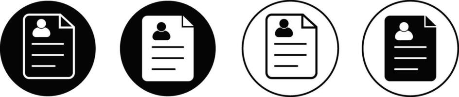CV icons. Approval sign. Agreement update. Job Search. Interview document symbol vector