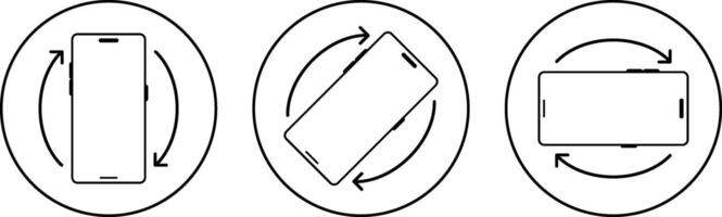mobile rotation icons set. Device rotate symbol collection. Rotate smartphone icons. Turn your phone vector