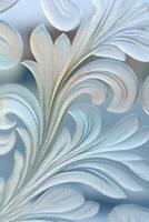 Decorative swirl pattern etched into frosted glass creating elegant design photo