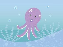 Ocean set Squid vector