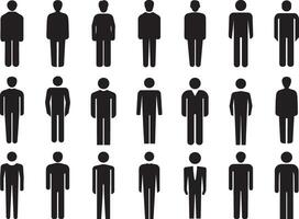 Set of man icons silhouette vector