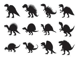 Set of Spinosaurus silhouette vector