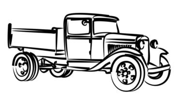 The Sketch of old truck. vector