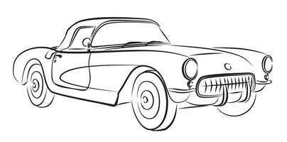 Retro car Sketch. vector