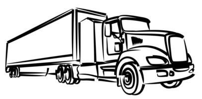 Sketch of long truck. vector