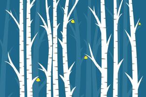 Background with autumn birch wood. vector