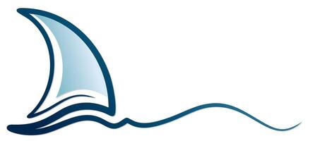 Sailing Vessel Symbol with wave. vector