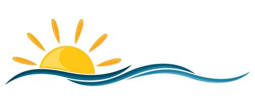 Sun and Sea symbol. vector