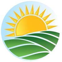Symbol of sun and field. vector