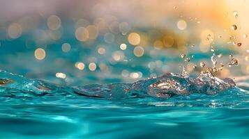 Water droplets leap and splash, creating delightful patterns on the surface. photo