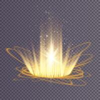 An Elegant Golden Light Burst Effect Designed for Enhancing Visual Projects with a Touch of Sophistication vector