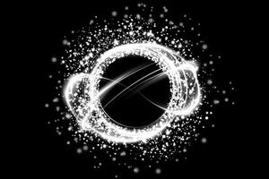 An Abstract Sparkling Light Effect set against a deep black background, evoking a sense of wonder and awe vector