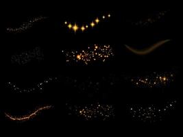 Discover Stunning Golden Sparkles and Captivating Light Effects Perfect for All Your Creative Design Projects and Ideas vector