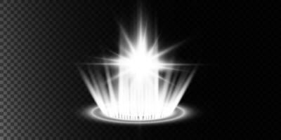 An EyeCatching Bright Light Burst Effect set against a Dark Background, creating a visually stunning contrast vector
