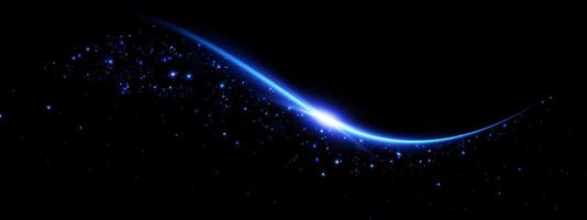 An Artistic Abstract Blue Light Wave Set Against a Deep, Dark Background for a Striking Visual Appeal vector