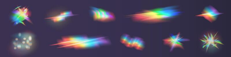Explore Colorful Light Effects and Lens Flares for your Innovative and Creative Projects in Various Media vector