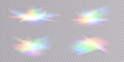 Explore Colorful Light Effects and Vibrant Rainbow Flare Overlays for Artistic and Creative Design Projects vector