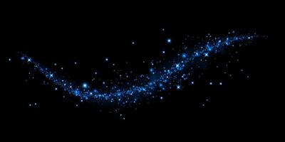 Experience the stunning, mesmerizing Blue Sparkle Trail on a rich, deep Black Background that captivates the senses vector