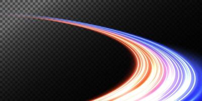 Experience Dynamic Light Trails in a Variety of Vibrant Colors Set Against a Dark Background for Impact vector