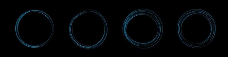Presenting Four Distinct Abstract Circular Designs Set Against a Dark Background for a Striking Visual Impact vector