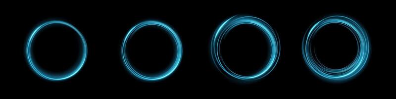 Abstract Visualization of Circular Light Effects Presented in a Sequence of Colorful, Dynamic Patterns vector