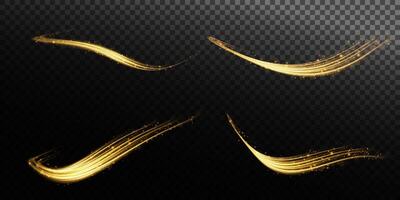 Discover Elegant Gold Brush Strokes Perfect for Enhancing Your Design and Art Projects with Flair and Style vector