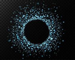 A glowing blue sparkle circle on a deep dark background creates a striking visual effect that captivates vector