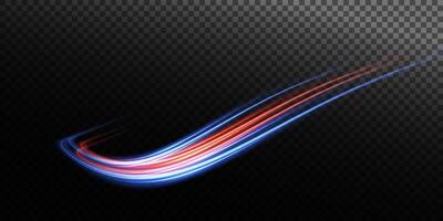 Dynamic Light Trails That Blend Red and Blue Hues Gracefully on a Deep Dark Surface for a Stunning Visual Effect vector