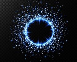 A dynamic blue sparkling circular effect enhanced with glowing particles that create a mesmerizing visual experience vector