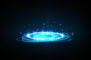 A Blue Magical Portal that features mesmerizing Sparkles along with stunning Light Effects all around it vector