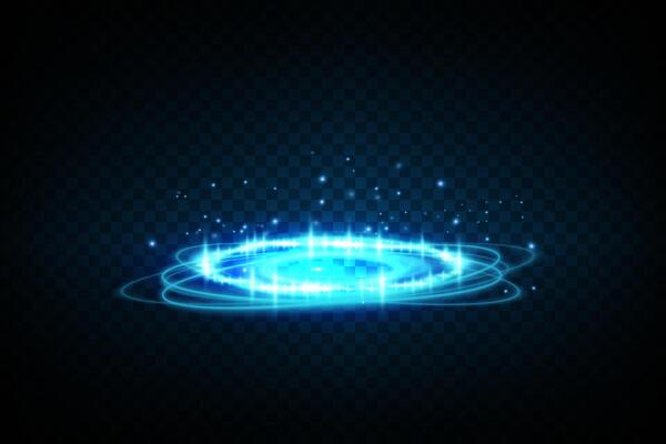A Blue Magical Portal that features mesmerizing Sparkles along with stunning Light Effects all around it