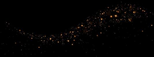 Golden particles float against a dark background, creating a captivating texture and stunning visual effect vector