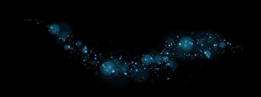 An Artistic Representation of Abstract Blue Particles Set Against a Stark Black Background for Visual Impact vector