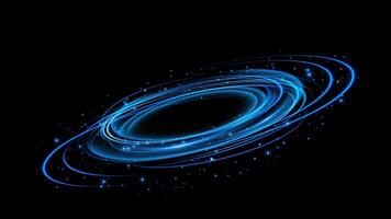 Vibrant and Exciting Blue Circular Energy Waves Set Against a Black Background, Creating a Stunning Visual Effect vector
