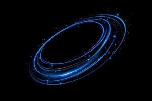Stunning Blue Spiral Light Effects Featuring Particles Over a Deep Black Background for a Visual Spectacle vector