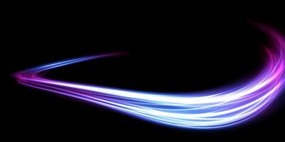 Dynamic Light Waves on a Dark Background Enhanced by Beautiful Purple and Blue Hues Shining Brightly vector
