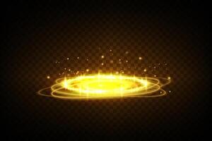 Experience the mesmerizing Golden Light Spiral Effect adorned with enchanting Sparkles, creating captivating visuals vector