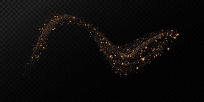 An Elegant Golden Sparkle Wave gracefully moves across a Dark Background, creating a captivating atmosphere vector