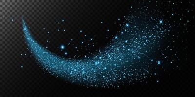 Sparkling Blue Glitter Swirl adorned with Stars and various Cosmic Elements for stunning visual effects vector