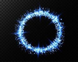 A dazzling Sparkling Blue Circle adorned with a Brilliant Glow and enchanting Sparkles radiates beauty vector