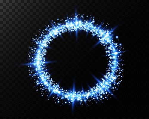A dazzling Sparkling Blue Circle adorned with a Brilliant Glow and enchanting Sparkles radiates beauty