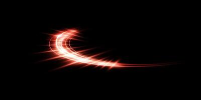 The Dynamic Red Light Swoosh Effect creates a stunning visual impact against a striking Black Background vector