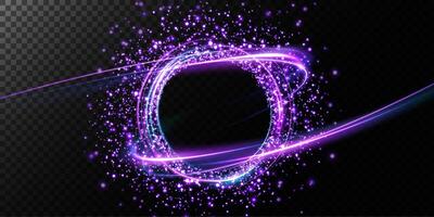 A vibrant swirl of purple light embellished with sparkling effects creates a stunning and dynamic visual display vector