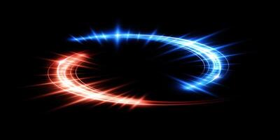 Dynamic Blue and Red Swirling Lights on a Deep Black Background, Creating a Truly Stunning Visual Effect vector