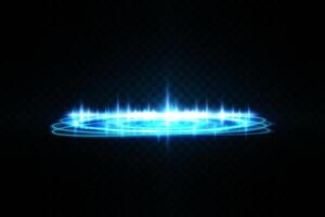 Radiant Glowing Blue Circular Light Effects Enhanced with Dynamic Energy Pulses and Vibrant Illumination vector
