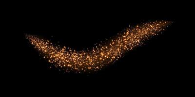 A stunning Golden Sparkle Swoosh displayed beautifully on an elegant Black Background that captivates viewers vector